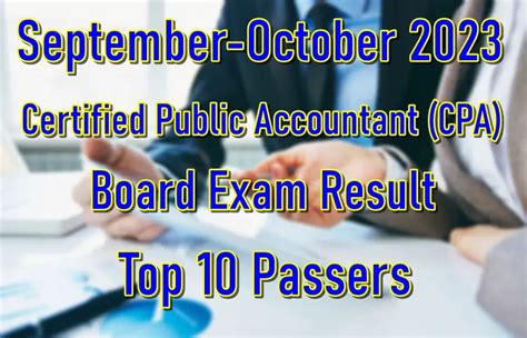 cpa board exam result october 2023|TOP 10 PASSERS: September.